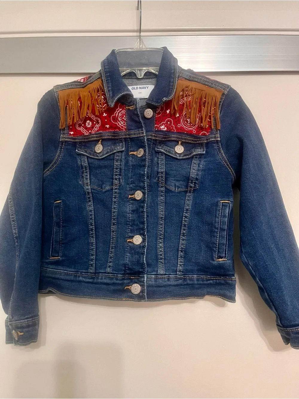 Kids western theme down jacket